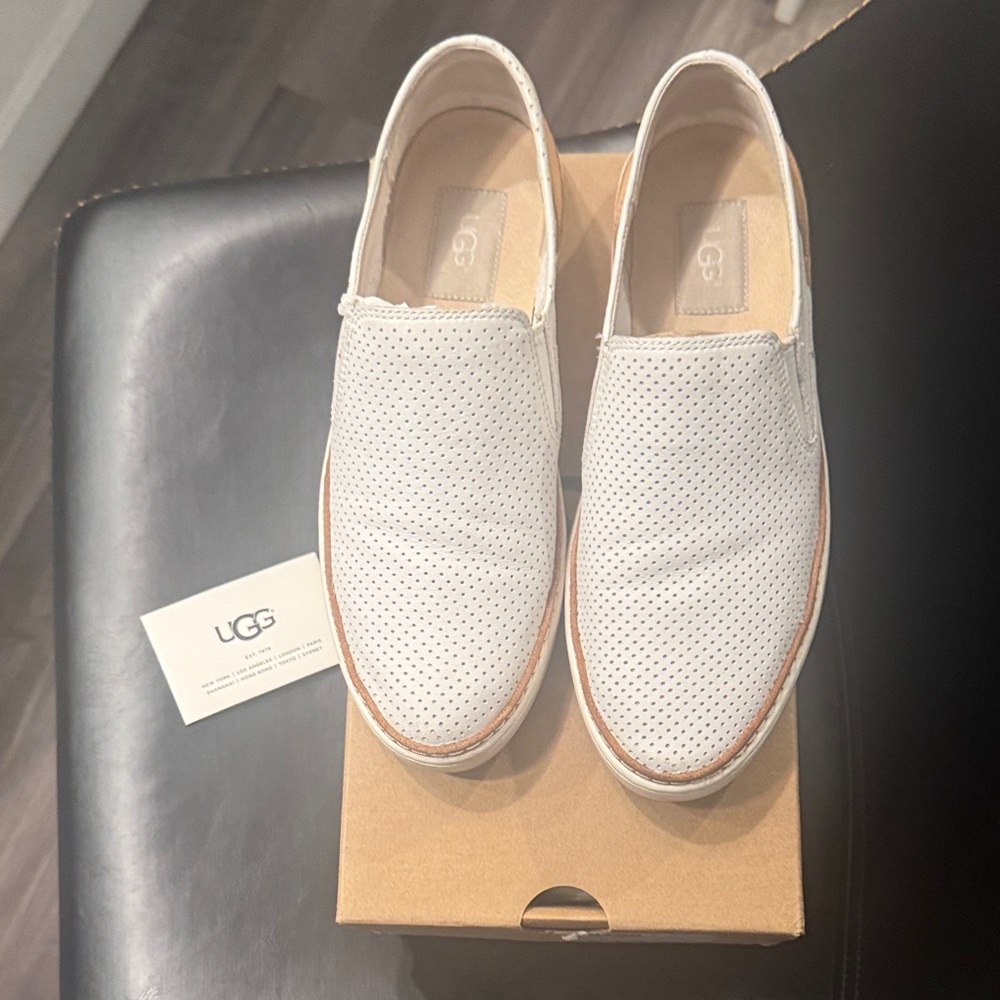 UGG Cream Perforated Slip-On Loafers